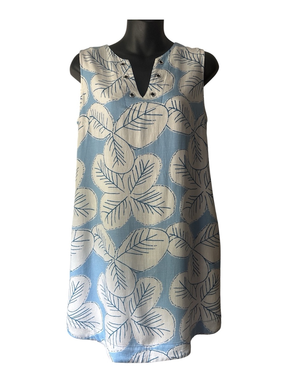 Joy Joy Light Blue and White Floral Shift Dress Size S.
